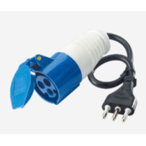 Spina mobile con cavo + Presa Indust.16A 2P+T 220-250V IP44 PEI1313