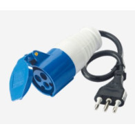 Spina mobile con cavo + Presa Indust.16A 2P+T 220-250V IP44 PEI1313