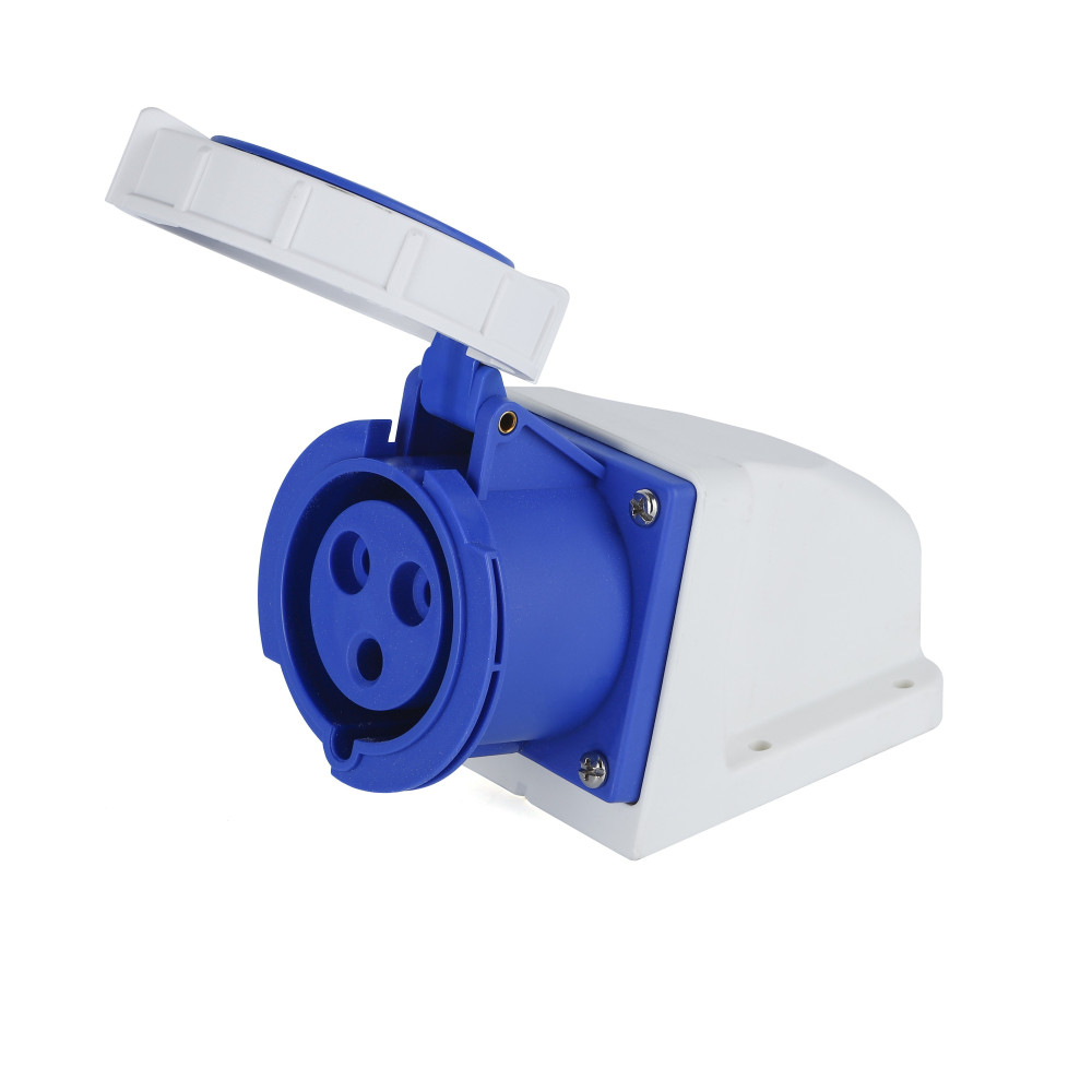 Presa a muro Indust. CEE 16A-6h 2P+T 220-250V IP67 PEI1132