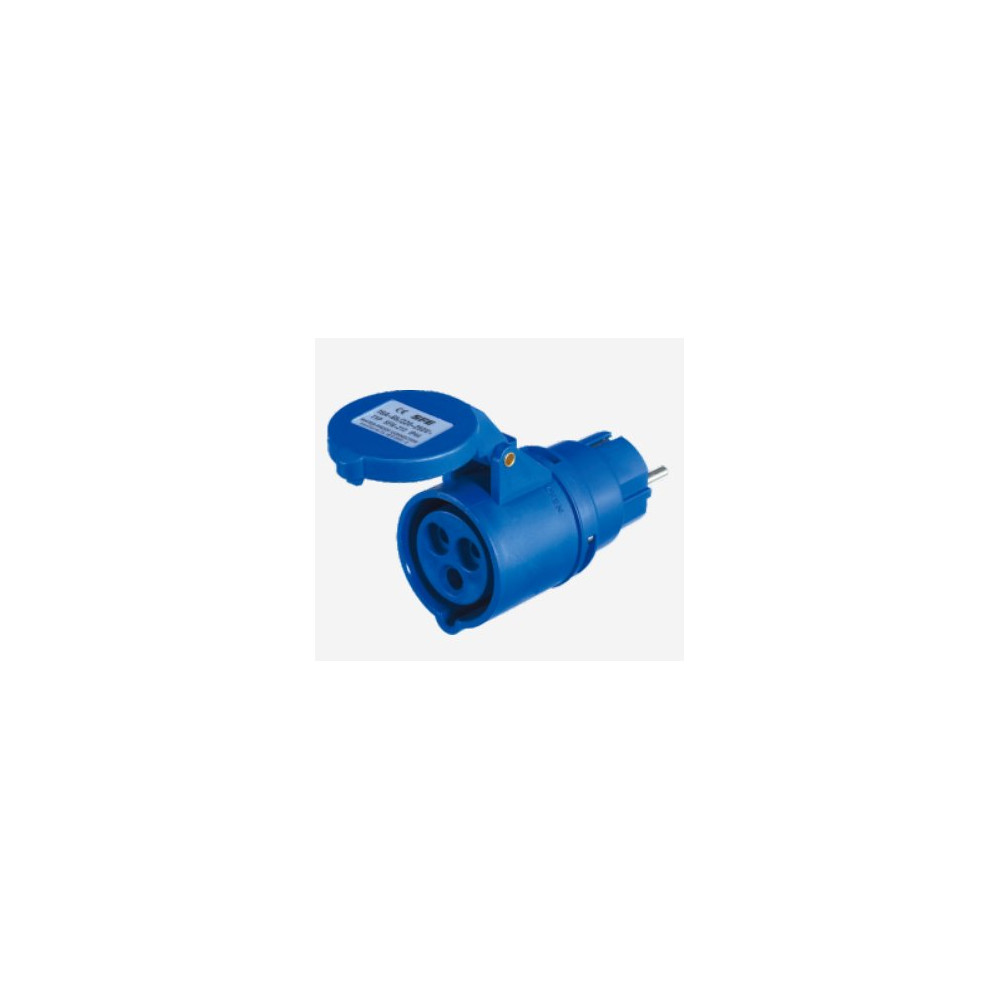 Adattatore Presa Indust. Spina Schuko 16A 2P+T 220-250V IP44 PEI213012