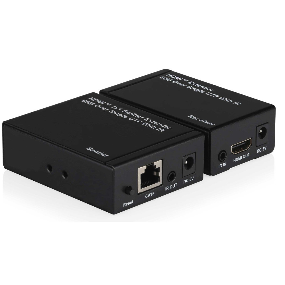 Kit TX-RX Extender HDMI, 60MT UTP, 1080p@60Hz, POE, Loop-Out PT-PET0102EHR