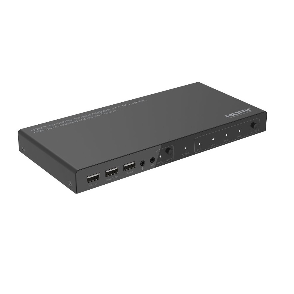 Switch 4x1 HDMI 2.0 18G 4k@60hz,KMA: Tastiera Mouse Speaker PT-2PET0401KMA