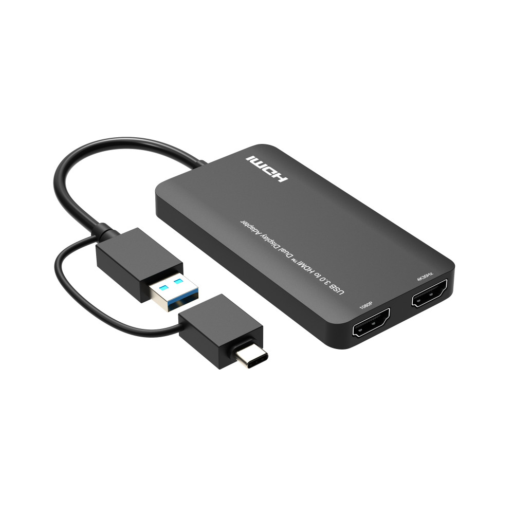 USB 3.0 (USB-A or USB-C) to Dual HDMI Video Graphics Adapter PT-PETUH201-A