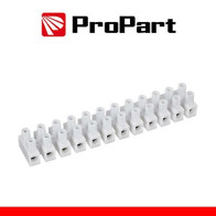 Morsettiera bianc 12poli 6A-6 mm2 forma a U 380V stecca10pz PECT1206