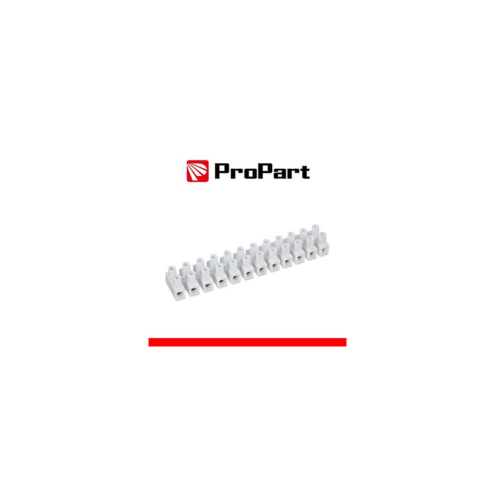 Morsettiera bianc 12poli 10A-10mm2 forma a U 380V stecca10pz PECT1210