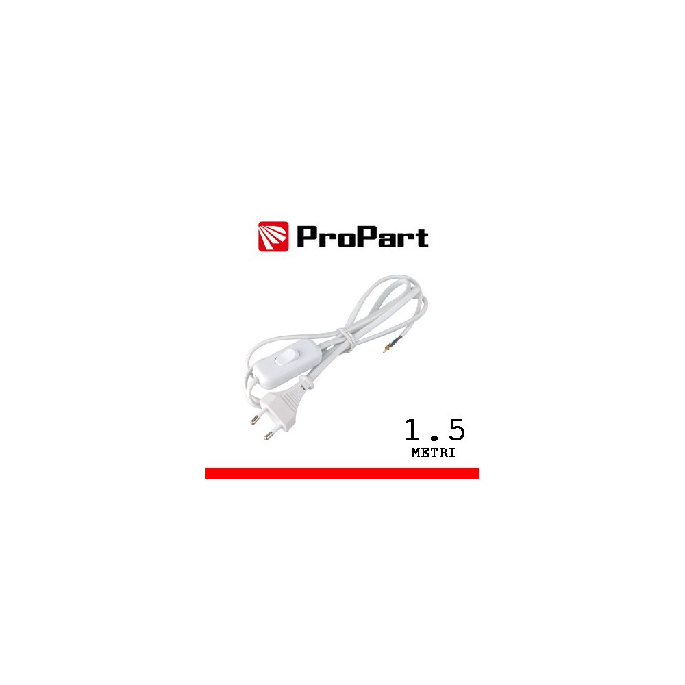 Cavetto con interruttore 1.5m spina10A 2 poli polybag PES203088-WP