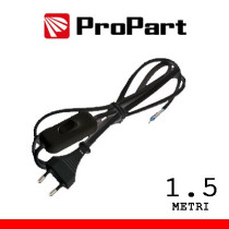 Cavetto con interruttore 1.5m spina10A 2poli nero polybag PES203088-BKP