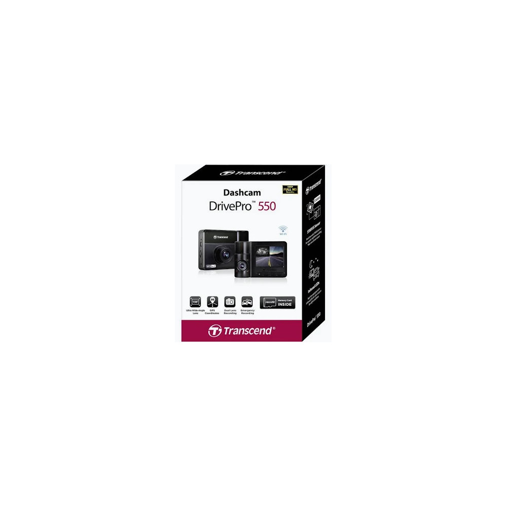 DASHCAM   DrivePro 550   TRANSCEND  doppia lente , STARVIS , infrarossi NOTTE - TS-DP550B-64G