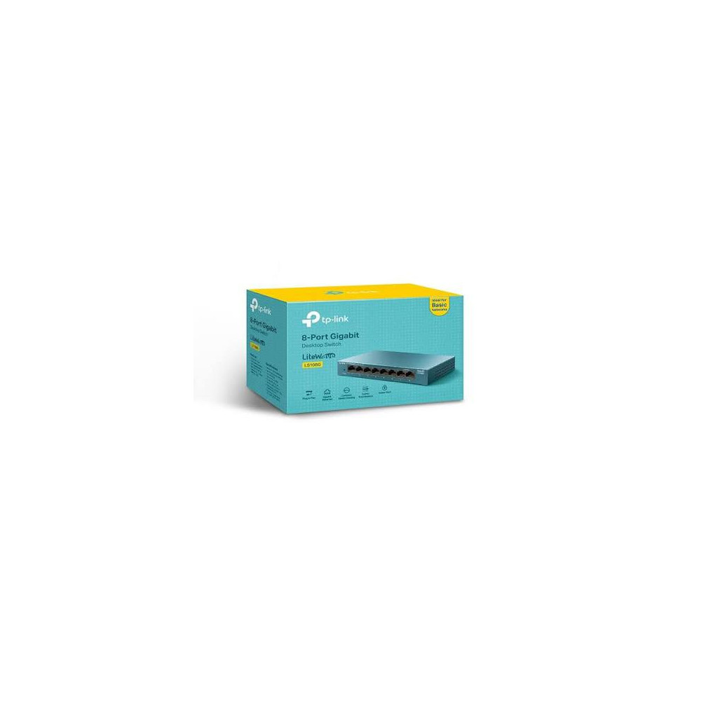TP-Link    SWITCH   8-PORT STEEL CASE GBT (10/100/1000) - LS108G