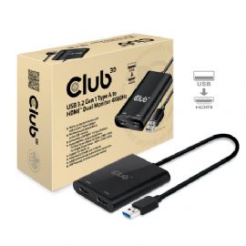 CLUB3D SPLITTER USB TYPE A 3.1 GEN 1 TO HDMI 2.0 DUAL MONITOR SUPPORT 4K@60HZ - CSV-1474