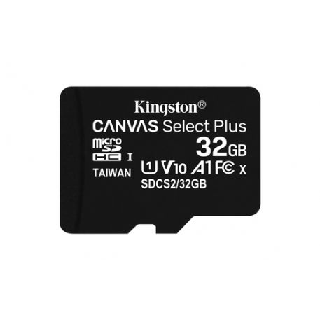 KINGSTON MICRO SDHC 32GB CANVAS SELECT 80R CL10 UHS-I CON ADATTATORE SD - SDCS2⁄32GB