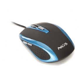 NGS MOUSE OTTICO USB 800-1600DPI 6 TASTI + ROTELLA RIVESTIMENTO IN GOMMA COLORE NERO BLU - BLUETICK