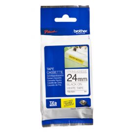 BROTHER NASTRO LAMINATO DA 24MM (8M) NERO SU BIANCO ADESIVO FORTE - TZES251