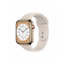 Apple Watch Series 8 GPS + Cellular 45mm Cassa in acciaio color oro Case con Galassia Sport Band - MNKM3TY/A