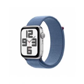 Apple Watch SE GPS 44mm Silver Aluminium Case with Winter Blue Sport Loop - MREF3QL/A
