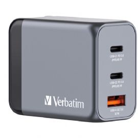 VERBATIM CARICATORE DA PARETE GNC-65 GAN CHARGER 3 PORT 65W USB A/C (EU/UK/US) - 32201